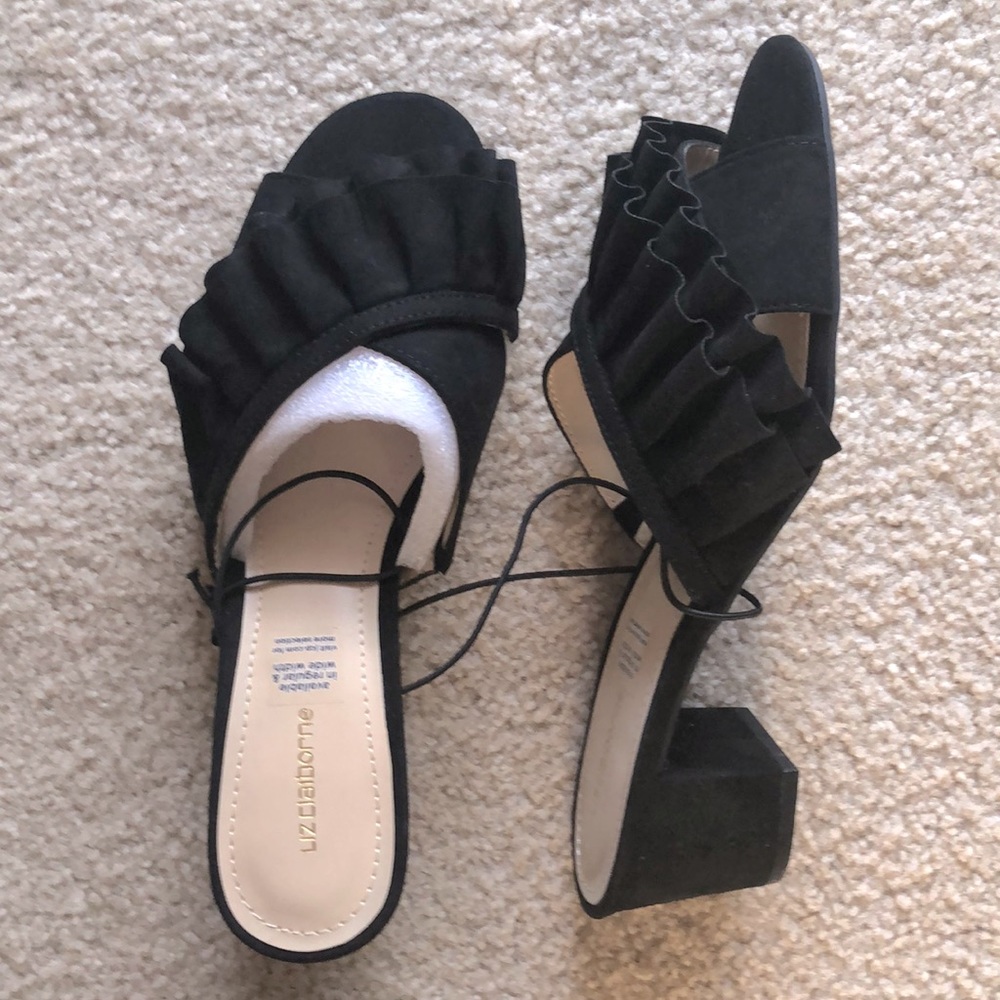 LIZ CLAIBORNE- Black Suede Slipper Shoes - 9.5M